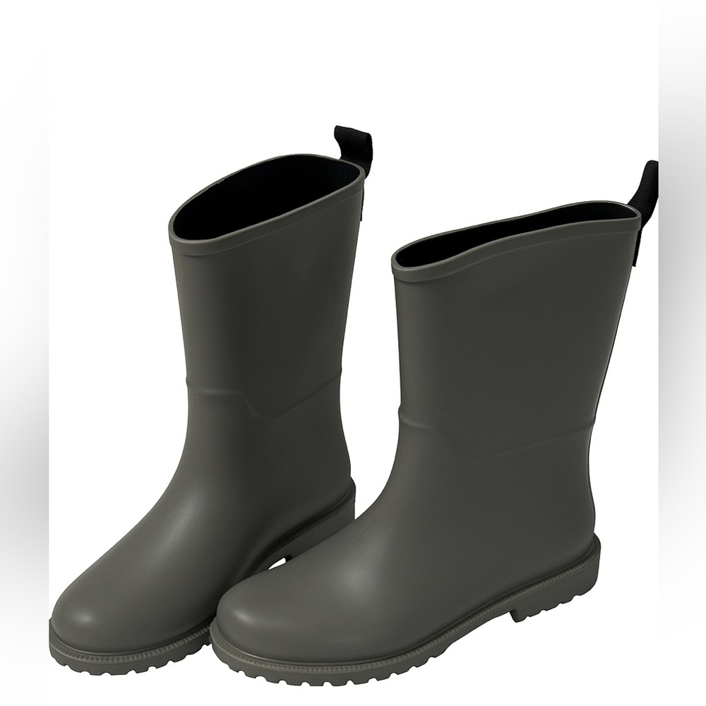 Splendid Women’s Dark Gray Rubber Rain Boots Size 8